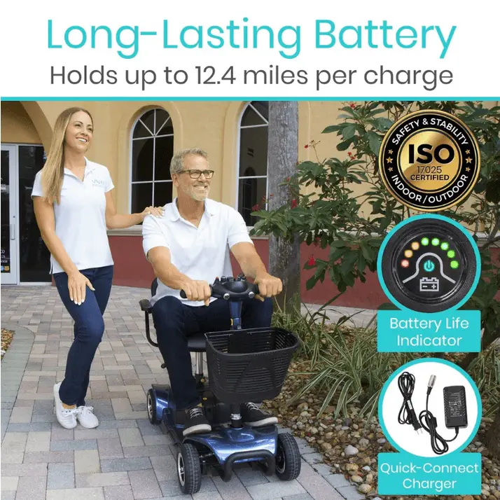 4 Wheel Mobility Scooter - Electric Powered with Seat for Seniors.webp