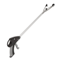 SUCTION CUP REACHER GRABBER, 32" BRUSHED ALUMINUM, TRIGGER GRIP