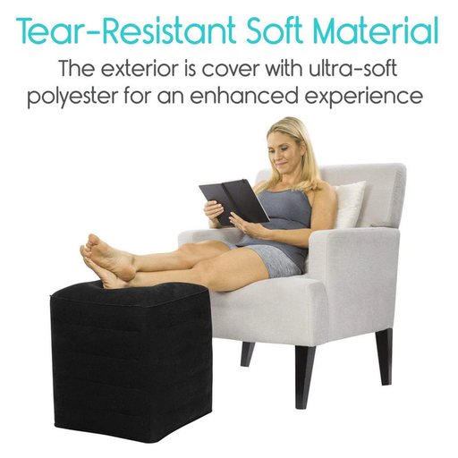 [Inflatable Travel Pillow with Leg and Foot Black V2] INFLATABLE FOOT REST