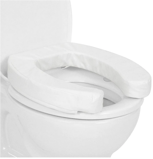 [Toilet Seat Cushion: 2” Dense] TOILET SEAT CUSHION, SUCTION CUP BASE, WHITE